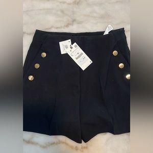 Zara dress shorts with gold side buttons